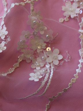 Dentelle Florale 3D Ivoire - Ludivine
