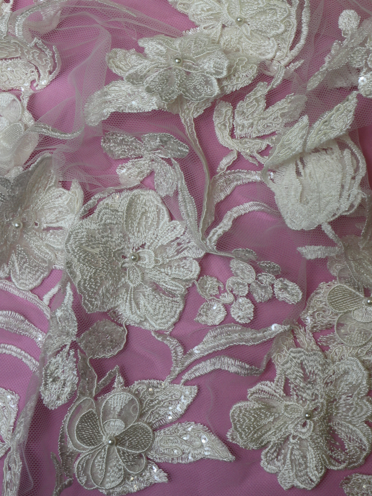 Dentelle perlée ivoire - Eutalie