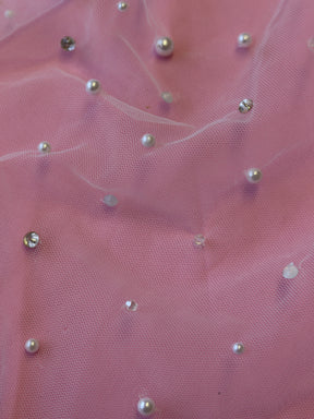 Tulle ivoire perlé et diamanté - Zoya