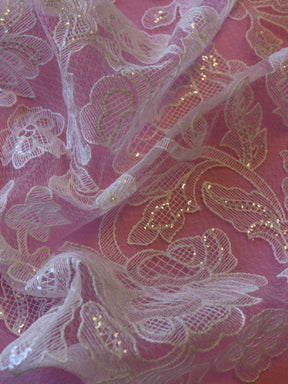 Dentelle Brodée Paillettes Ivoire - Gosia