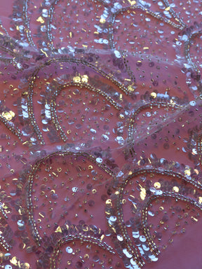 Dentelle à paillettes ivoire - Zazzi