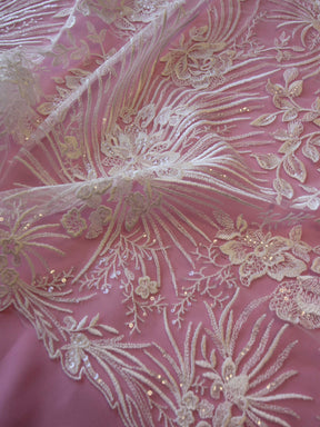 Dentelle Brodée Ivoire - Beluga