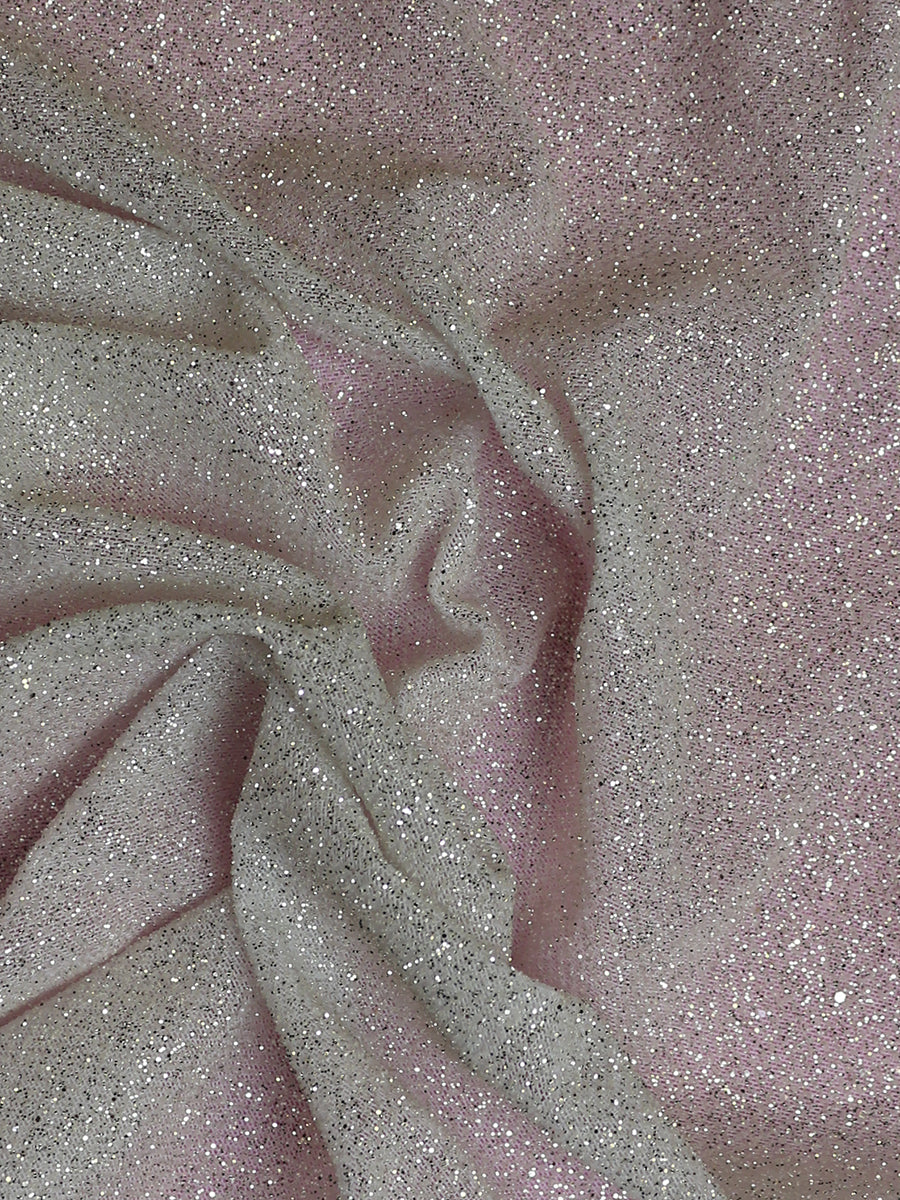 Tulle Stretch Ivoire Pailleté (150cm) - Luxur