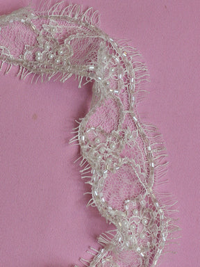Galon de Dentelle Perlé Ivoire - Maude