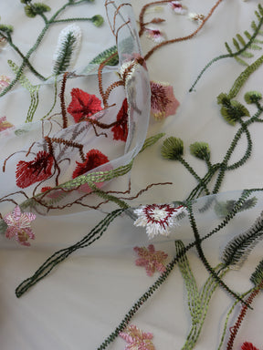 Dentelle brodée menthe - Sassi