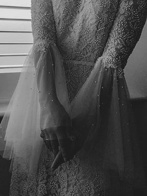 Dentelle perlée blanche - Lucille