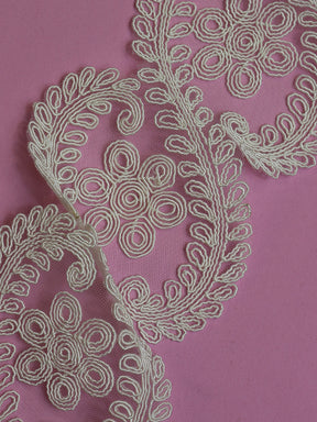 Bordure en dentelle ivoire cordée - Nasturtium