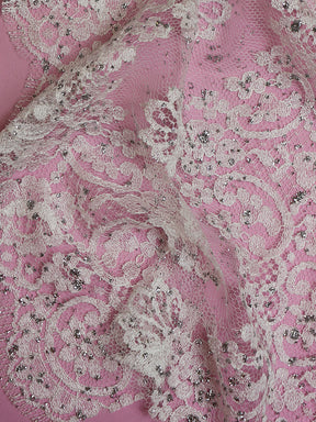 Bordure en dentelle ivoire et argent chantilly - Natasha