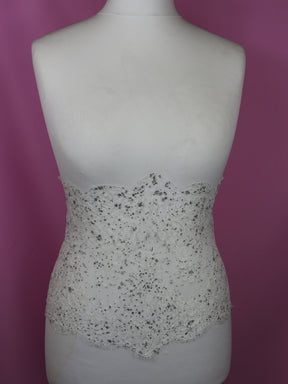 Bordure en dentelle ivoire et argent chantilly - Natasha