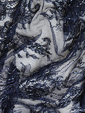 Dentelle perlée bleu marine - O'Hara