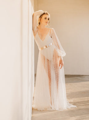 Tulle floqué ivoire - Conjuror