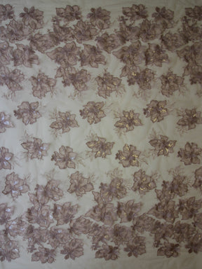 Dentelle Broderie Paillettes Rose - Palma