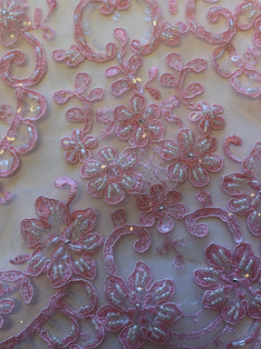 Dentelle rose poudré - Alexandra.