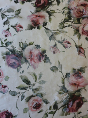 Organza de satin de soie imprimé ivoire - Carrie