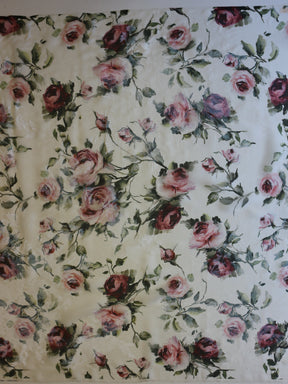 Organza de satin de soie imprimé ivoire - Carrie