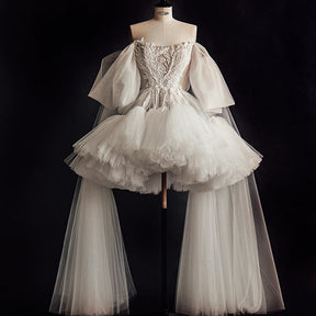 Dentelle Brodée Perlée Ivoire - Brunhilde