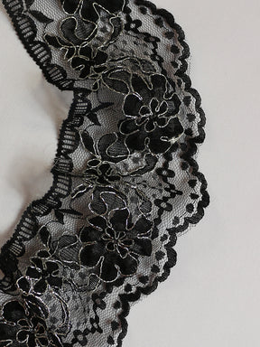 Bordure en dentelle noire cordée - Silvano