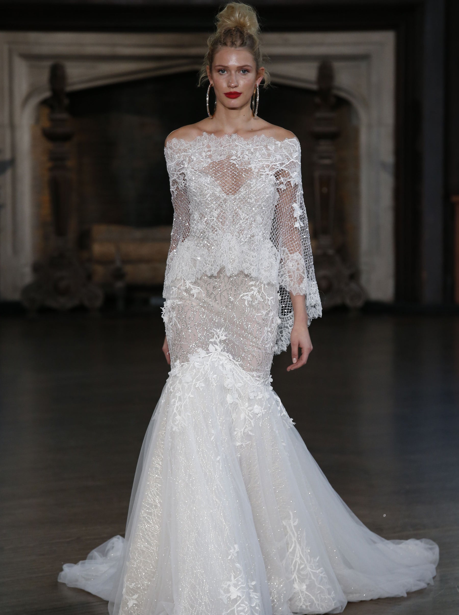 ivory sequin tulle for bridal