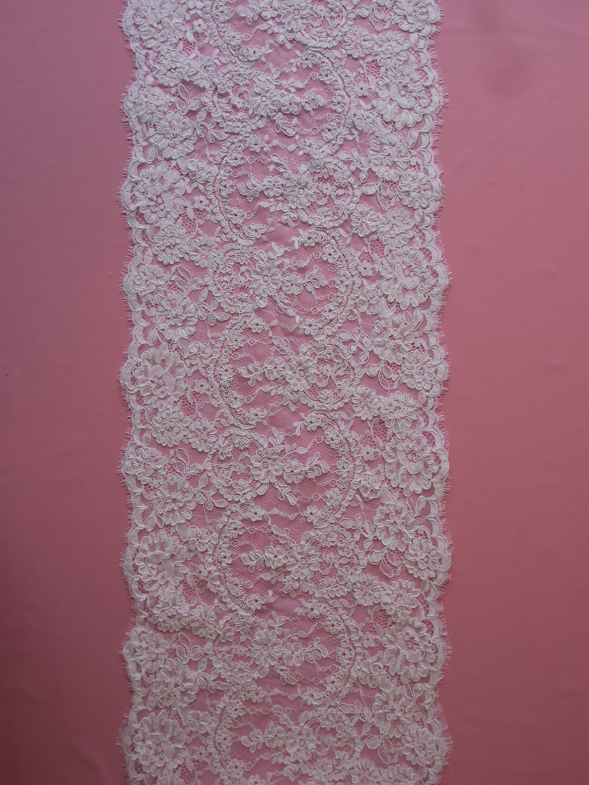 Bordure de dentelle blanche cordée - Eloise
