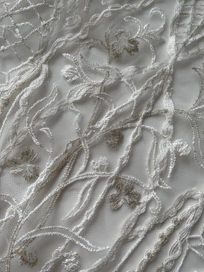 Dentelle brodée ivoire - Xenia