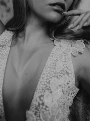 Dentelle brodée ivoire - Ainslee