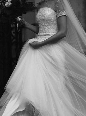 Dentelle perlée blanche - Lucille