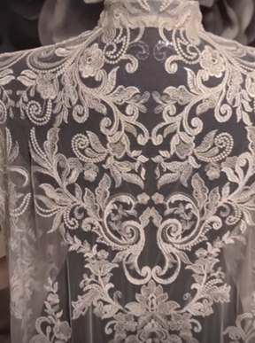Dentelle Broderie Paillettes Ivoire - Bijou