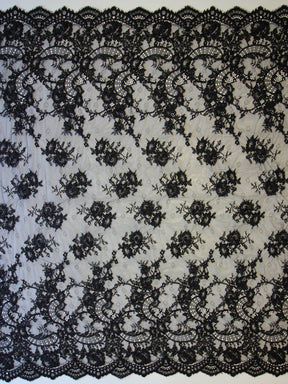 Dentelle Perlée Noire - Ébène