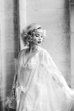 Dentelle Ivoire Perlée et Plumes Blanches - Chantelle