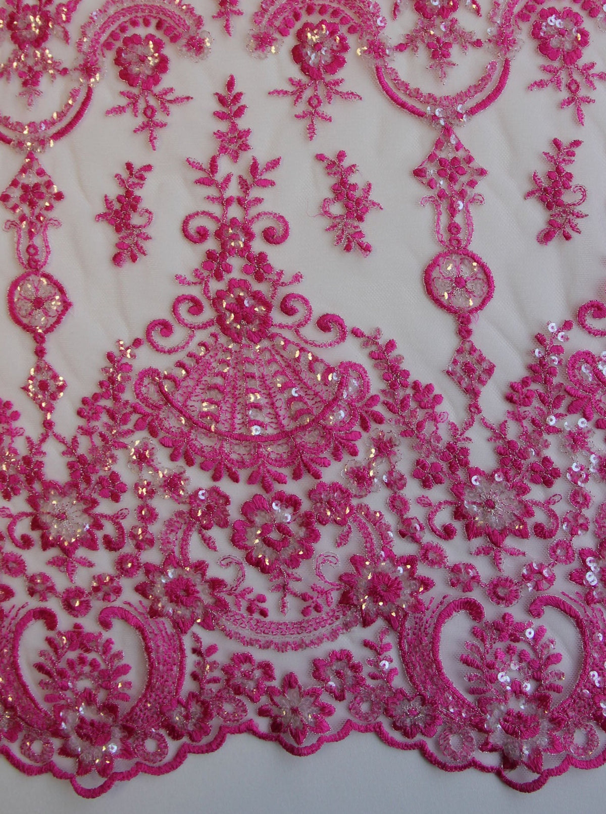 Dentelle rose bonbon - Rubis.