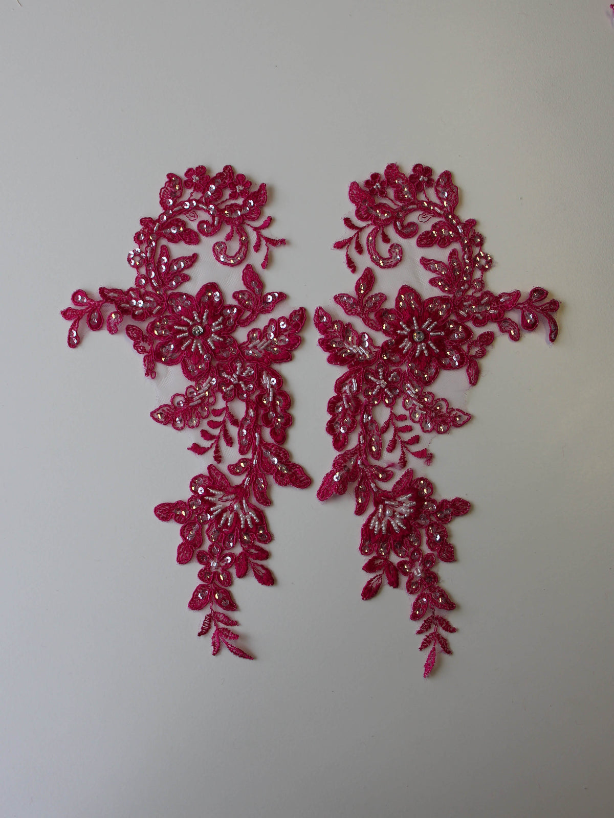 Appliques en dentelle rose bonbon – Annabelle.