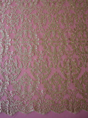 Dentelle Broderie Paillettes Champagne - Albany