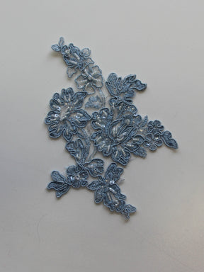 Appliques en dentelle bleu chine - Victoria (Large).