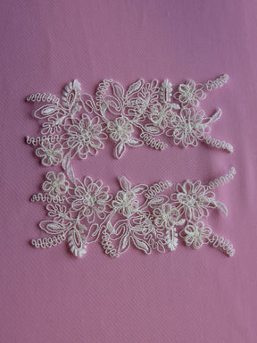 Appliques en dentelle brodées ivoire- Coral (Medium)