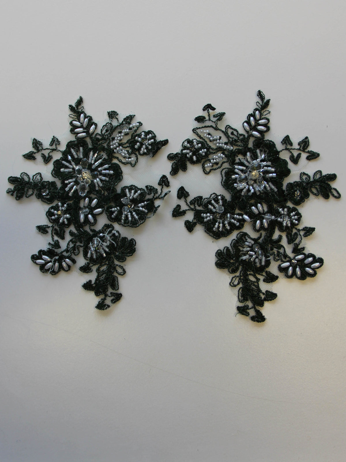 Appliques en dentelle vert foncé - Chelsea.