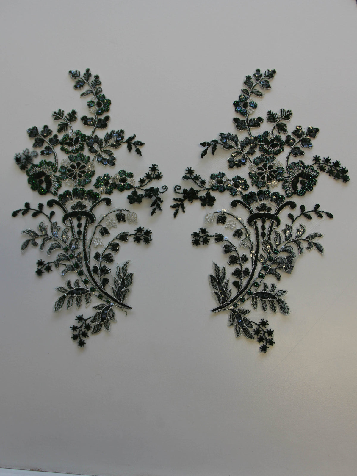 Appliques en dentelle vert foncé – Justine.