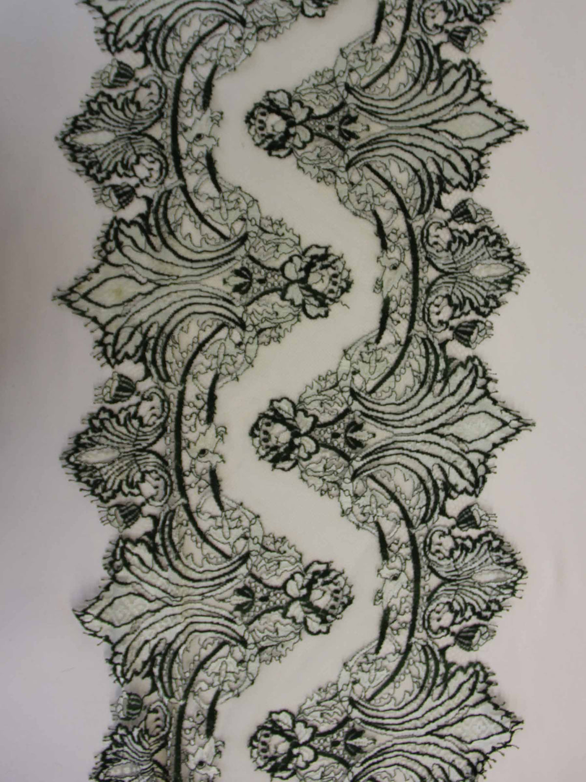 Bordure en dentelle verte foncee - Claire.