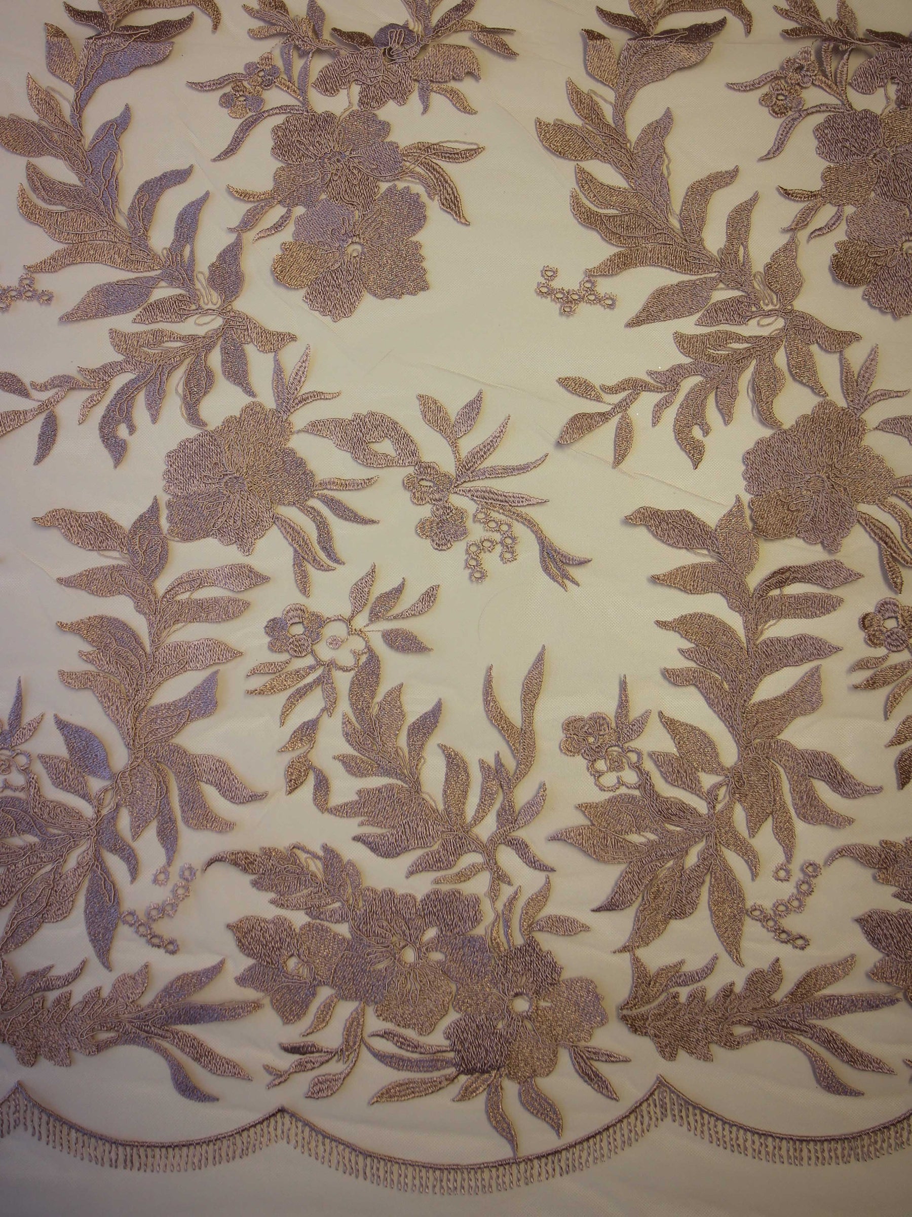 Dentelle Brodée Rose Sombre - Gaynor