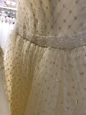 Dentelle pailletée ivoire - Eliana