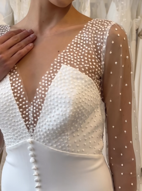 Douce dentelle brodée blanche - Boudicca