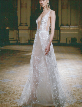 Tulle ivoire avec sequins - Flicker