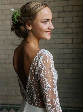 Dentelle brodée à paillettes ivoire - Jada