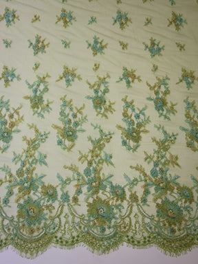 Dentelle Perlée et Cordonnée Verte - Cadence