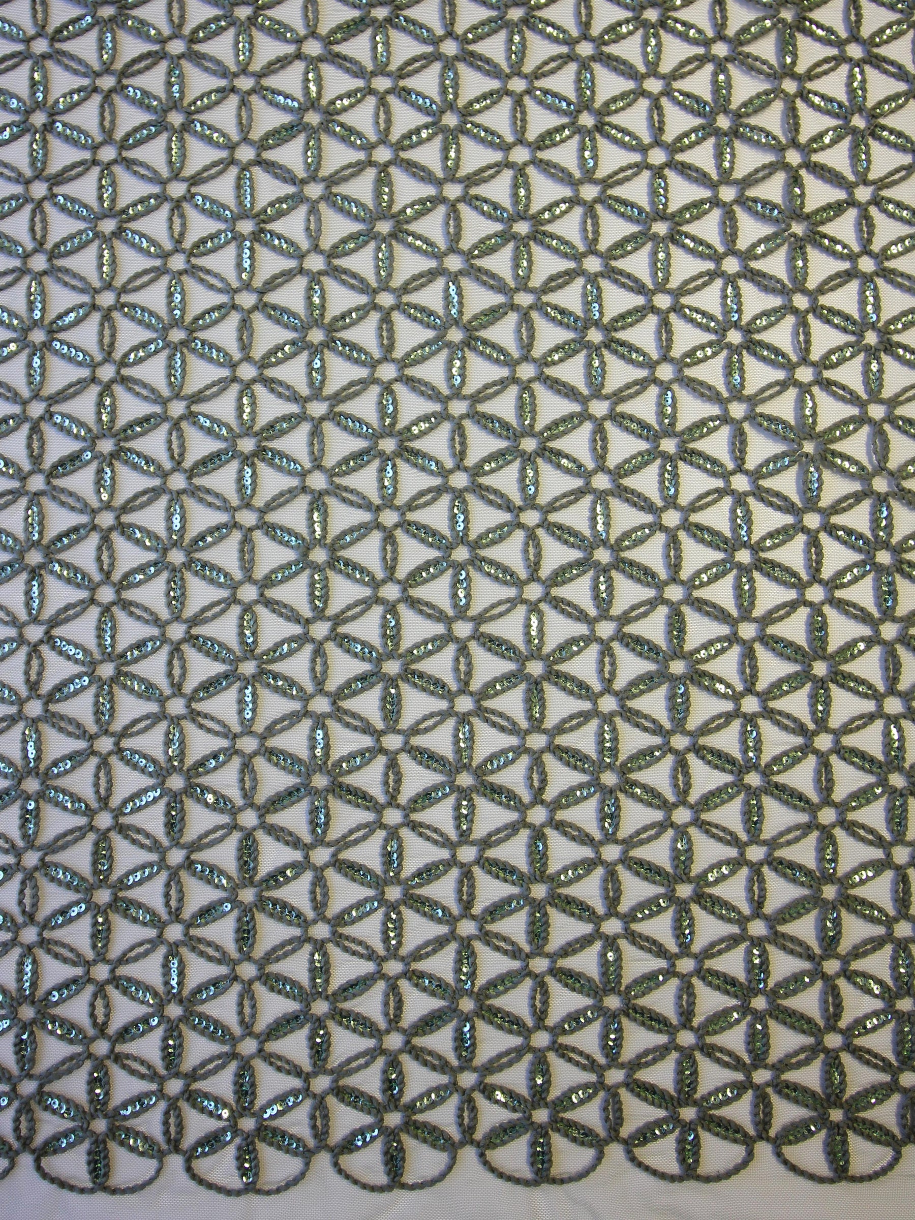 Dentelle Brodée Verte - Côme