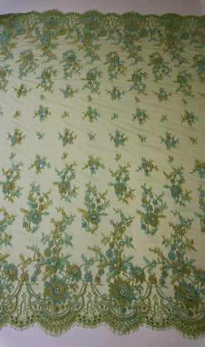 Dentelle Perlée et Cordonnée Verte - Cadence