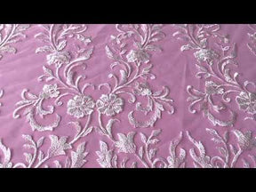 Dentelle Brodée Paillettes Ivoire - Gilma