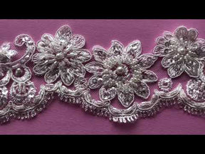 Bordure en dentelle ivoire perlée – Sheila