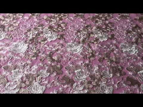Dentelle brodée champagne et ivoire - Zelda