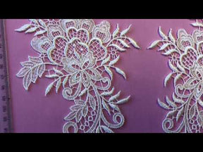 Applique en dentelle guipure ivoire - Almeria
