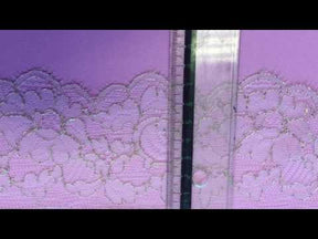 Bordure en dentelle ivoire métallique chantilly - Priscilla